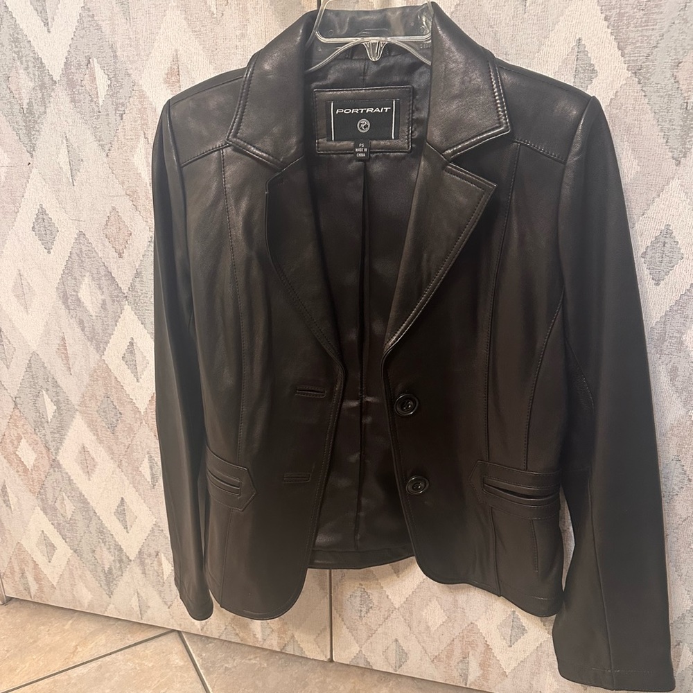 Black leather jacket